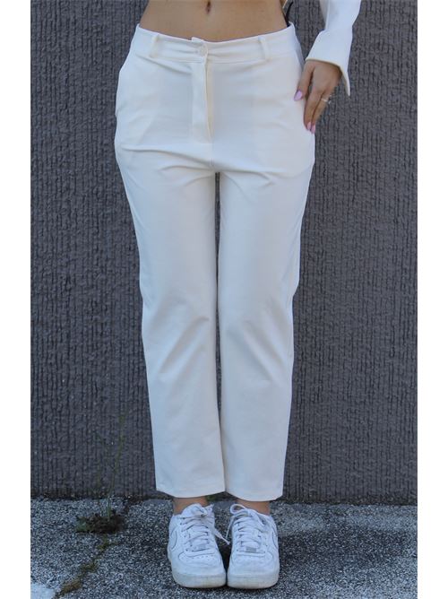 Pantalone punto milano con elastico sul retro DIECI MINUTI | 13662